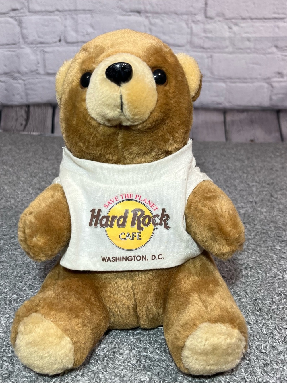 Hard Rock Cafe Washington DC Teddy Bear Plush Stuffed Animal Vintage 9”